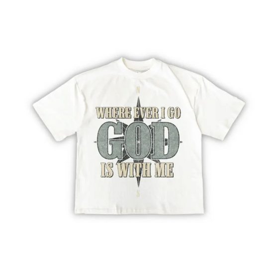 "GOD IS WITH ME" Vintage White T-Shirt