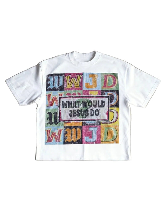 "WWJD" Vintage White T-Shirt
