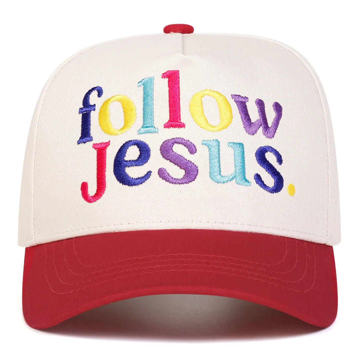 Unisex FOLLOW JESUS Letter Embroidery Baseball Caps Spring and Autumn Outdoor Adjustable Casual Hats Sunscreen Hat Sports Cap