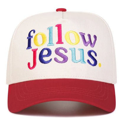 Unisex FOLLOW JESUS Letter Embroidery Baseball Caps Spring and Autumn Outdoor Adjustable Casual Hats Sunscreen Hat Sports Cap