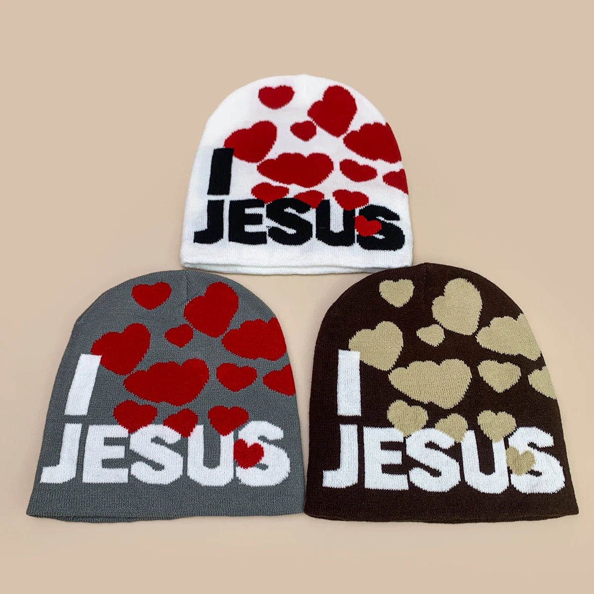 "I LOVE JESUS" Christian Knit Beanie
