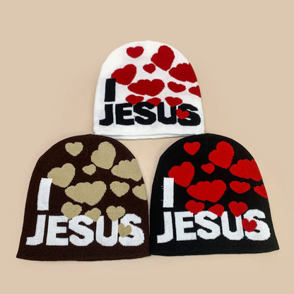 "I LOVE JESUS" Christian Knit Beanie