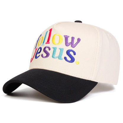 Unisex FOLLOW JESUS Letter Embroidery Baseball Caps Spring and Autumn Outdoor Adjustable Casual Hats Sunscreen Hat Sports Cap