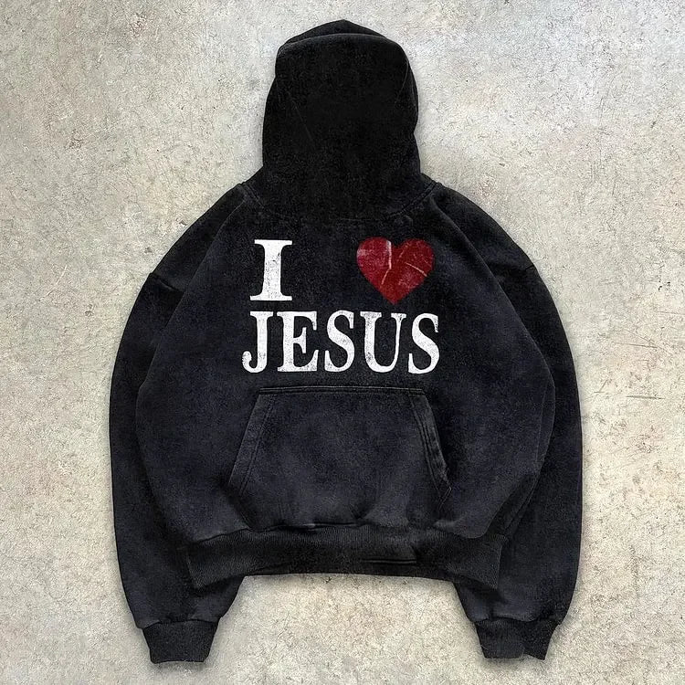 "I LOVE JESUS" Christian Hoodie