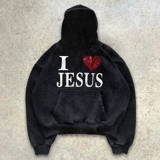 "I LOVE JESUS" Christian Hoodie