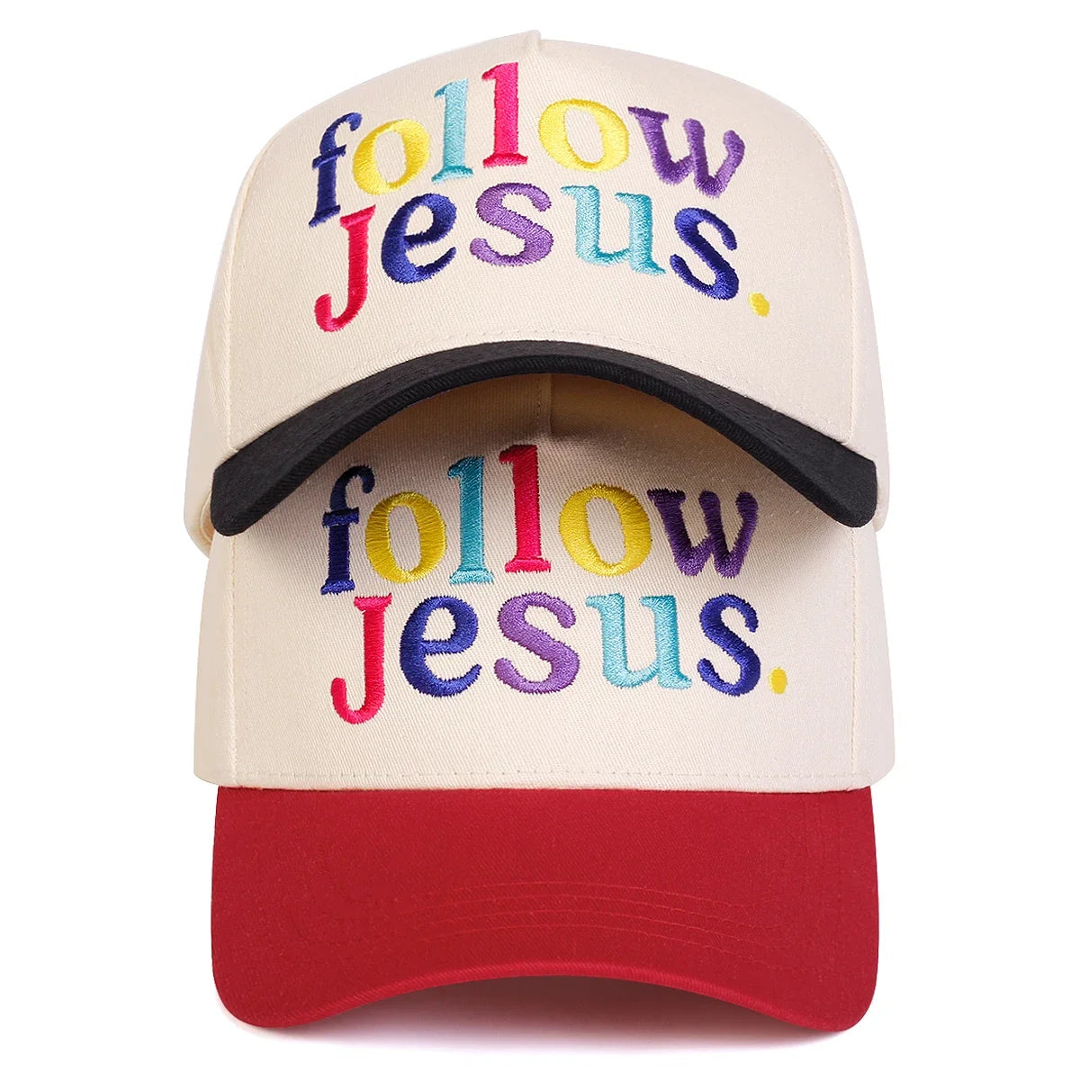 Unisex FOLLOW JESUS Letter Embroidery Baseball Caps Spring and Autumn Outdoor Adjustable Casual Hats Sunscreen Hat Sports Cap