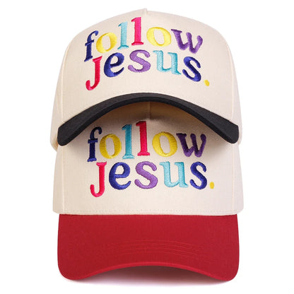Unisex FOLLOW JESUS Letter Embroidery Baseball Caps Spring and Autumn Outdoor Adjustable Casual Hats Sunscreen Hat Sports Cap