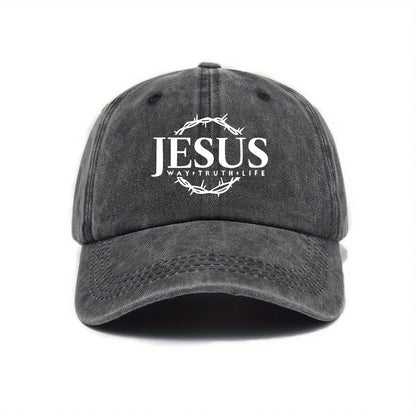 Adjustable baseball caps for men and women, Jesus wreath design, urban street style suitable for leisure and outdoor activities
