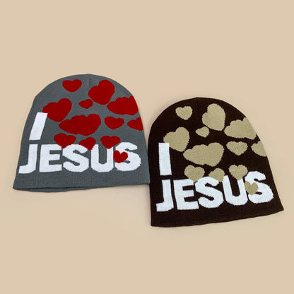 "I LOVE JESUS" Christian Knit Beanie