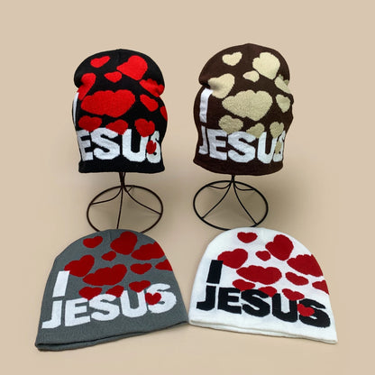 "I LOVE JESUS" Christian Knit Beanie