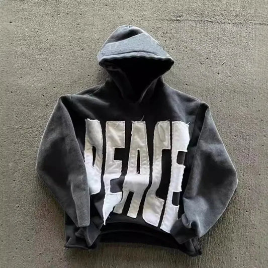 "PEACE" Acid Wash Hoodie