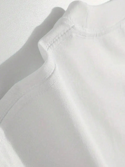 Y2K style patterned men's casual soft 100% pure cotton versatile crew neck short-sleeved T-shirt  graphic t shirts