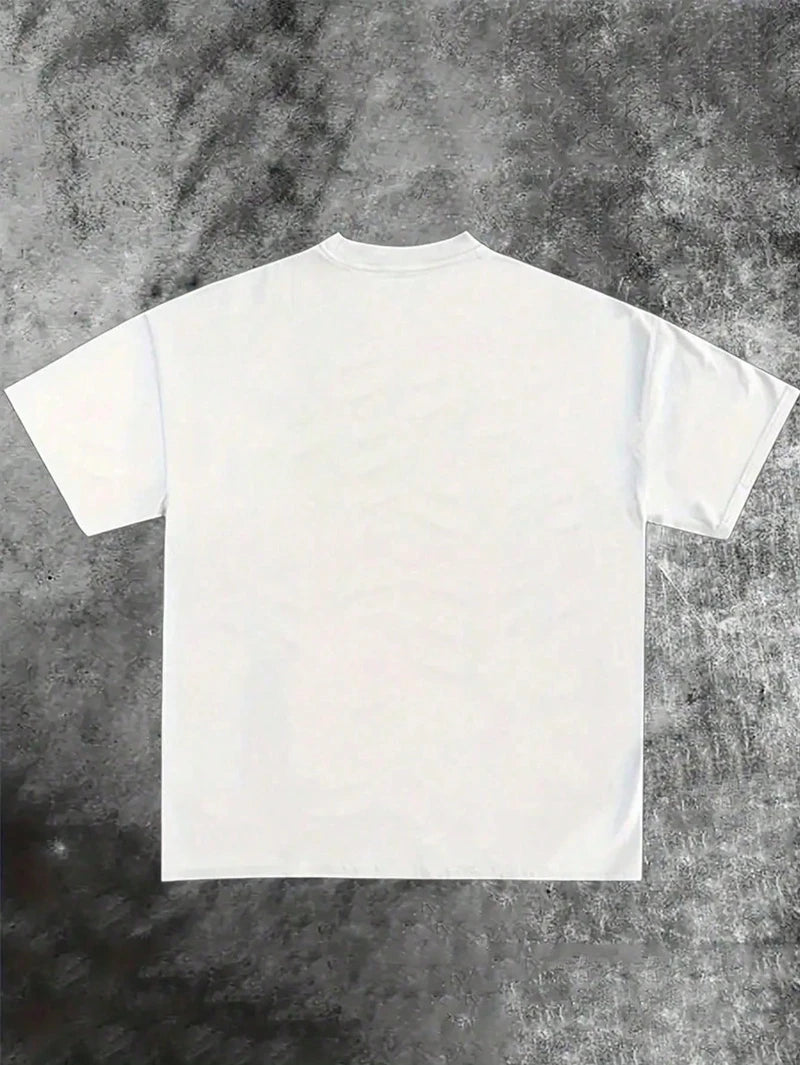 Y2K style patterned men's casual soft 100% pure cotton versatile crew neck short-sleeved T-shirt  graphic t shirts