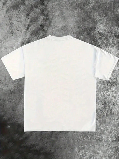 Y2K style patterned men's casual soft 100% pure cotton versatile crew neck short-sleeved T-shirt  graphic t shirts