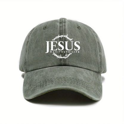 Adjustable baseball caps for men and women, Jesus wreath design, urban street style suitable for leisure and outdoor activities