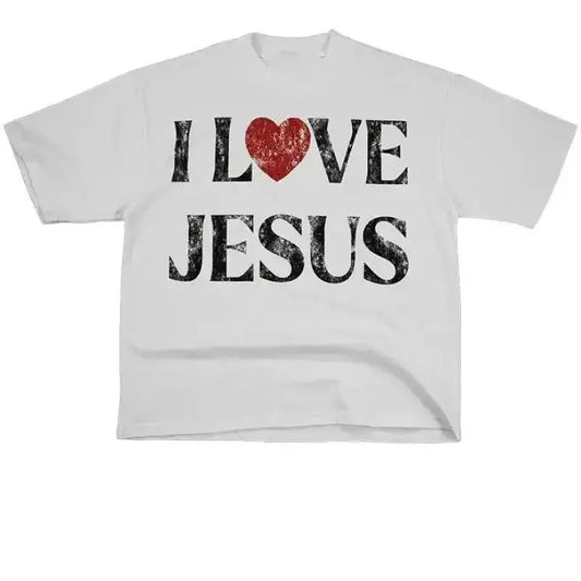 "I LOVE JESUS" Vintage White T-Shirt